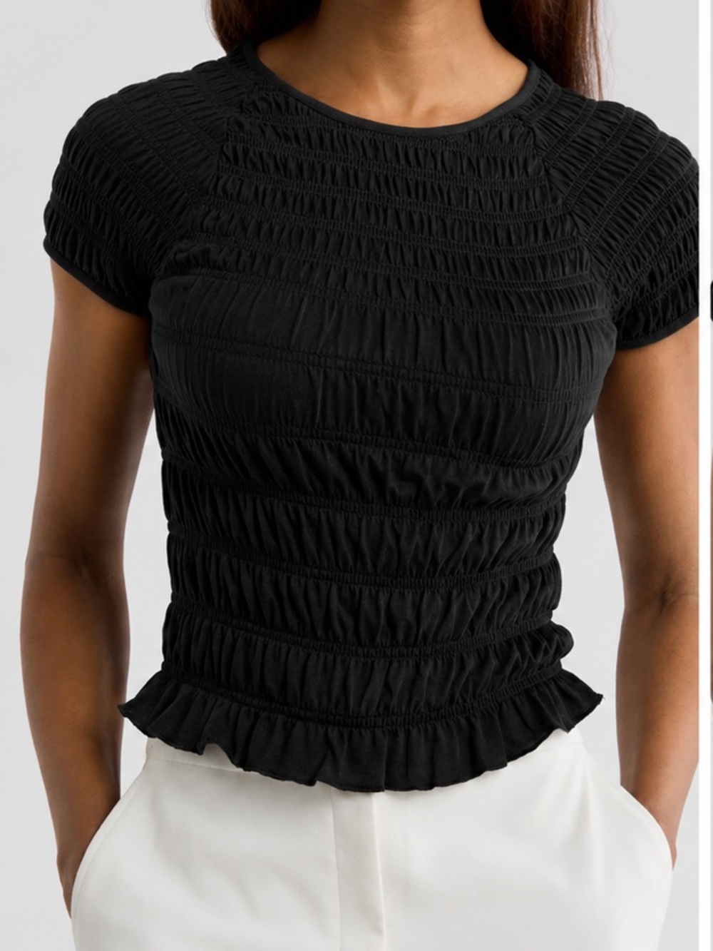 Jason Wu Black Stretch Top